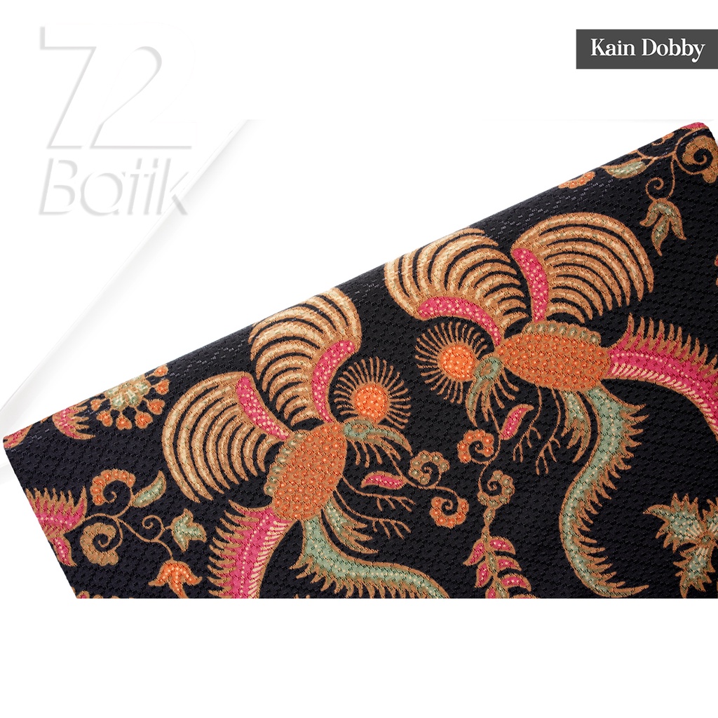 KAIN BATIK PREMIUM Bahan Dobby Motif Burung Yin Warna Hijau Hitam 721701 Cap 72 Jarik Jarit Samping Kebat Panjang Batik Katun Modern Premium Bahan Seragam Batik Pernikahan Kantor Keluarga Murah Kamen Jadi Batik Bali Lembaran