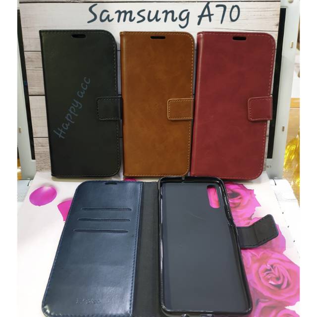 Flip cover Samsung A70 Flip Bluemoon Fs Leather Cover Slot kartu