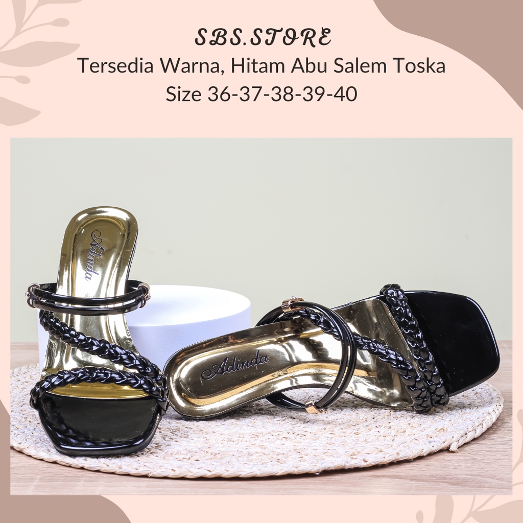 Sandal Kepang Wanita Heels 5cm/SendaL Pesta Kekinian High Heels Wedges Selop Hak Tahu Pesta Wanita Terbaru