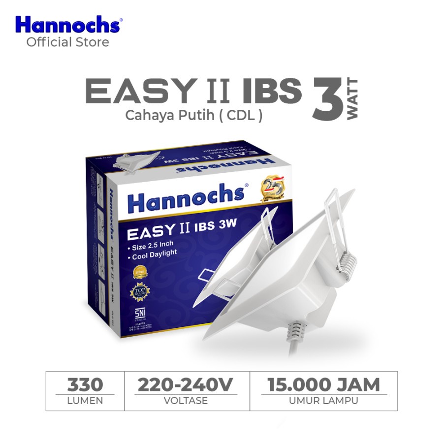 Hannochs Downlight LED EASY II 3W - Cahaya Putih