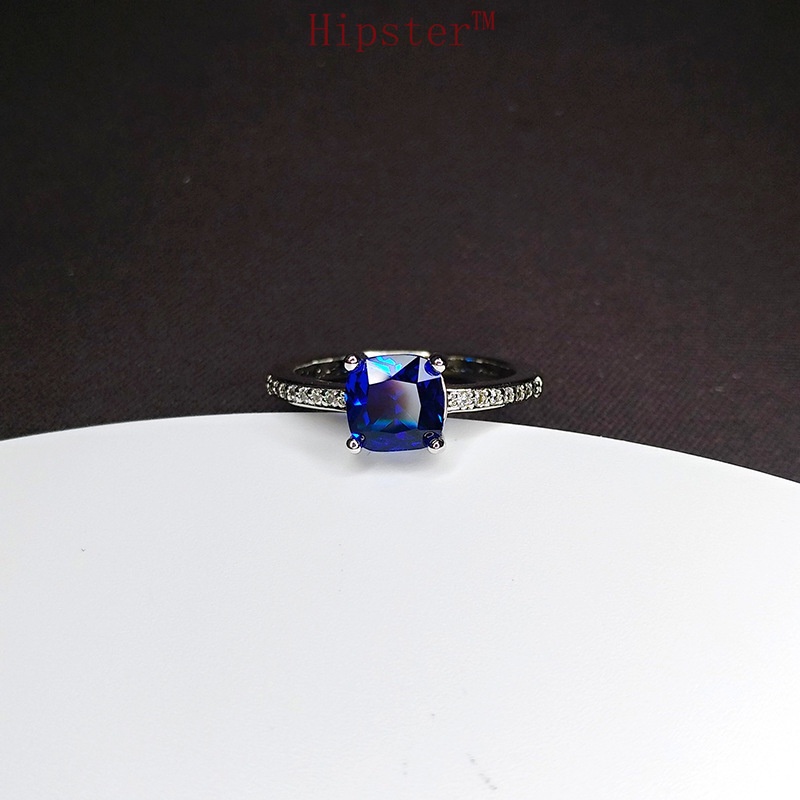 Hot Sale Classic Luxury Inlaid Colored Gems Square Diamond Ring