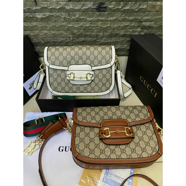 READY TAS GUCCI HORSEBIT / TAS GUCCI AUTENTIK Lengkap Box / TAS CANTIK / TAS SELEMPANG / SLINGBAG GU