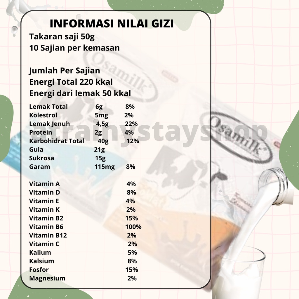 SUSU BUBUK OSAMILK 100% AMPUH MENAMBAH BERAT BADAN MENAMBAH NAFSU MAKAN ANAK