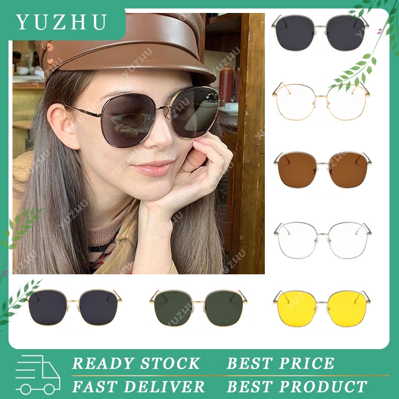 (YUZHU) Bayar Di Tempat Ready Stock Sunglasses Wanita Round Sunglasses Anti Uv Kacamata Pria&amp;Wanita