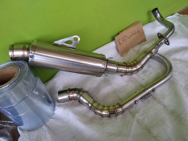 KNALPOT POLOS CUSTOM MODEl BEST3 LEHER SAMPING BEAT SCOOPY-1