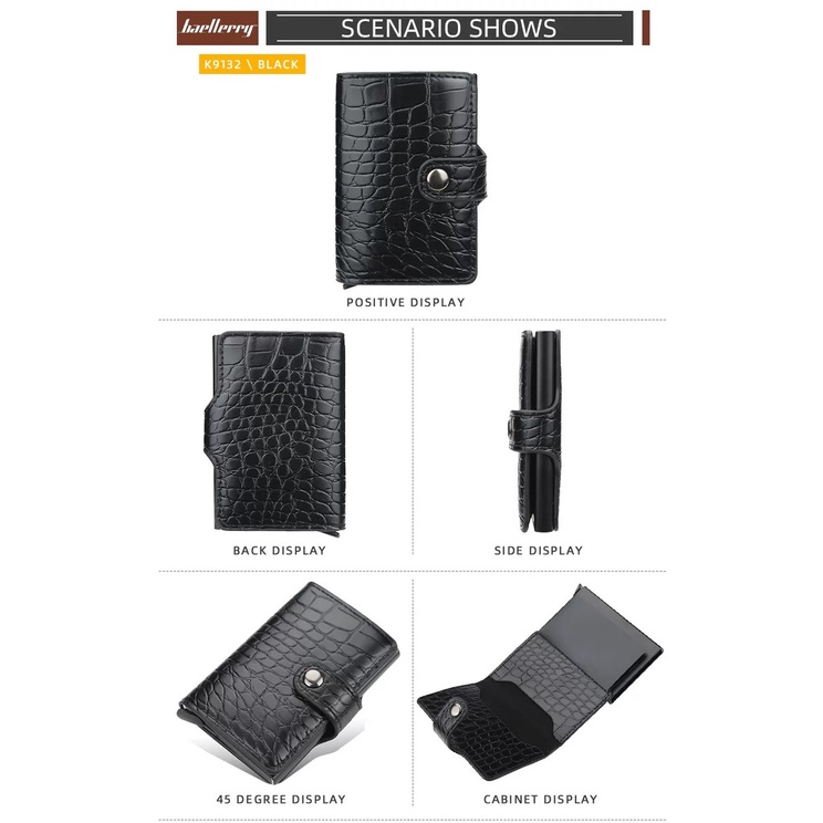 ORIGINAL BAELLERRY K9132 DOMPET KARTU LONTAR RFID DENGAN KUNCIAN