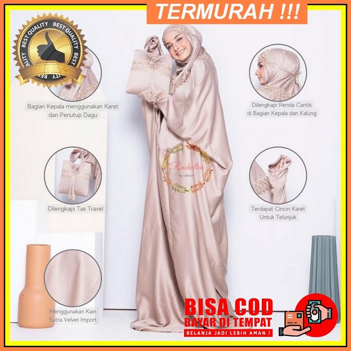 Meraki Mukena Andin Nafisha Renda Tawon Twotone Mukena Katun Jumbo Full Renda Keong Travelling Muken