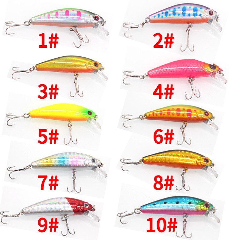 1pc Umpan Pancing Ikan Minnow Spinner Bahan Plastik 55mm / 6.5g