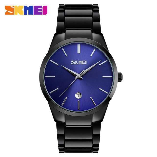 Jam Tangan Pria / SKMEI 9140 Analog Date / Jam Tangan Stainless Steel Analog Original / SKMEI