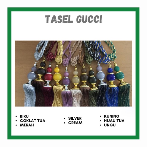 TASEL MURAH - SEPASANG TALI PENGAIT GORDEN MURAH - TALI TASSEL MODEL GUCCI - TALI GORDEN BERKUALITAS