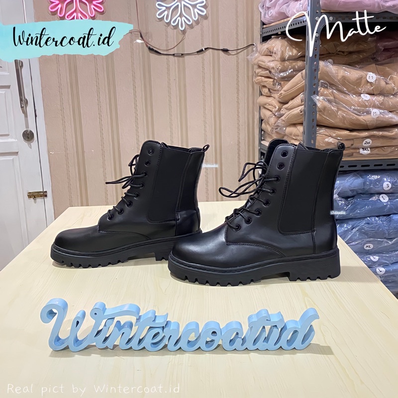 Boots wanita import fashion korea irene sepatu cewek boot autumn winter