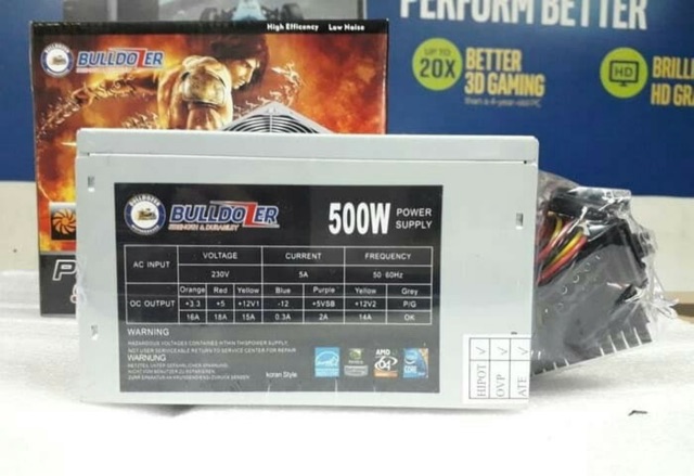 Power Supply BULLDOZER 500W PSU 500 Watt Fan 12cm