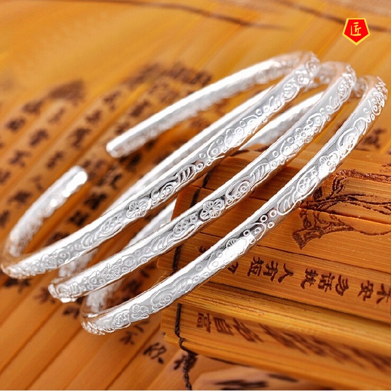 [Ready Stock]Fashion Elegant Silver Pattern Bracelet