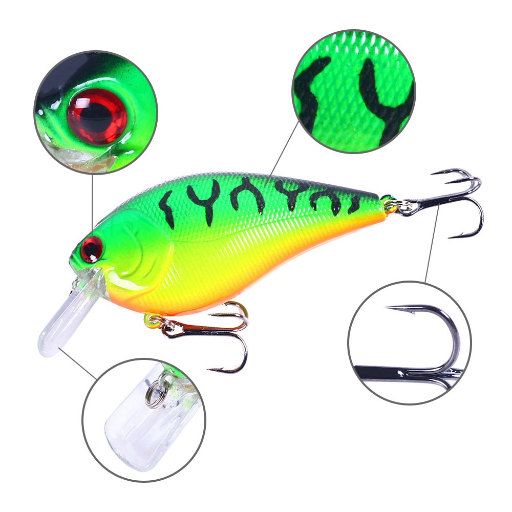 Hengjia 1PCS Crankbait Fishing Lure 8.5cm 15g Square Tongue Ikan Kecil Wobblers Floating Umpan Artificial Bait jigging Ikan Gurame Trout Crankbaits