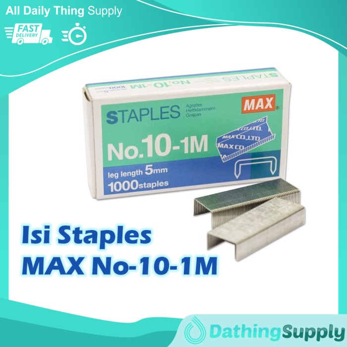 

Isi Staples / Stapler Max No 10 Refill HD-10 1M (Kecil)