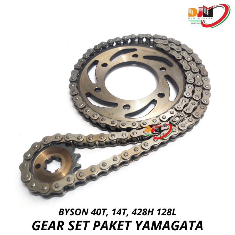 Gear Set Paket BYSON 45P 428H 128L 40T 14T Original Yamagata