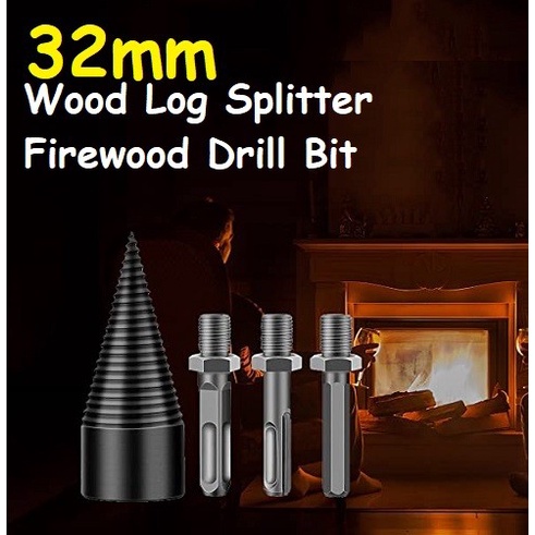 Mata Bor Pemecah Kayu Pemotong Firewood Drill Bit Split ​Cone 32mm