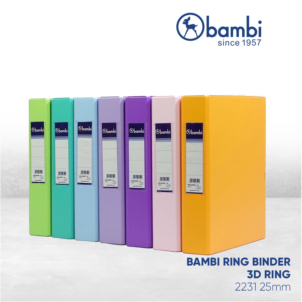

Bambi Ring Binder A5 3 Ring Type D All Color Medium Size 25 mm Original