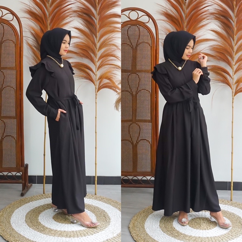 HAIFA DRESS PAKAIAN GAMIS MUSLIM WANITA SIZE M L XL BUSUI DAN WUDHU FRIENDLY KEKINIAN TERBARU BAHAN SHAKILA PREMIUM MURAH BERKUALITAS ZENIC_ID COD