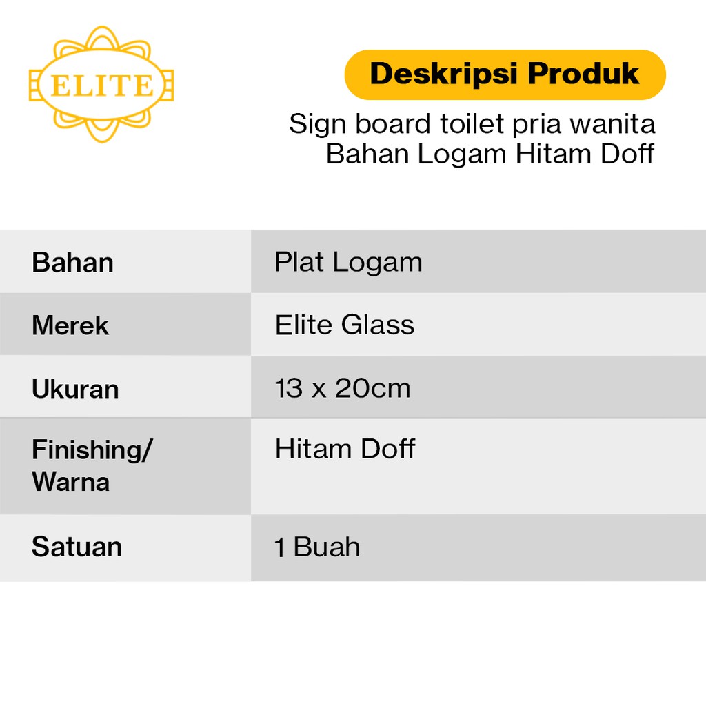 Sign Board Toilet Pria Wanita Bahan Logam Hitam Doff Shopee Indonesia