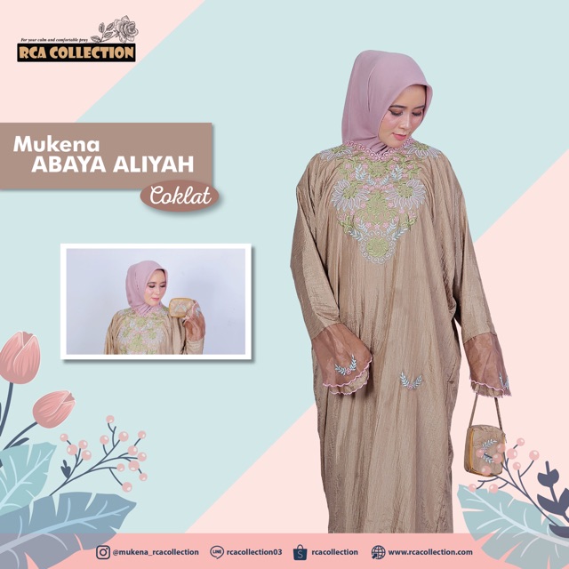Mukena RCA COLLECTION Mukena Abaya Aliyah Mukenah Dewasa Travel Perlengkapan Sholat Nyaman Adem deng
