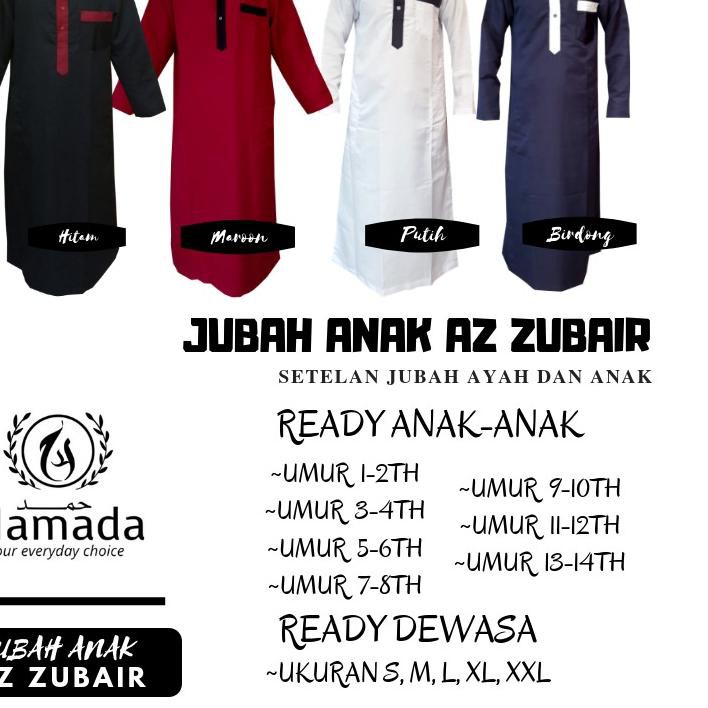 » Spesial order  HUC JUBAH ANAK AZ-ZUBAIR, FAMILY COUPLE ANAK AYAH, JUBAH KELUARGA REMAJA ANAK DEWA