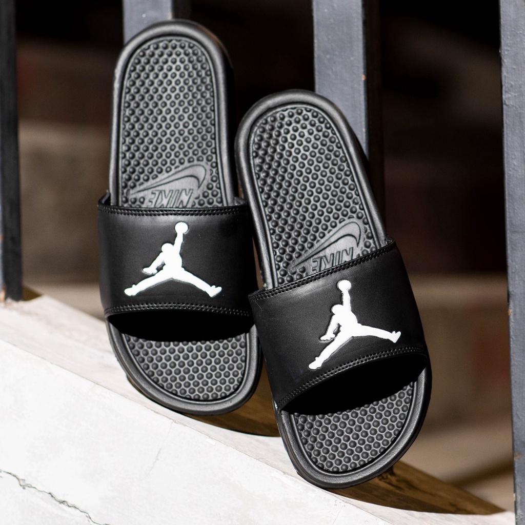 SENDAL ORIGINAL NIKE BENASSI JORDAN BLACK WHITE