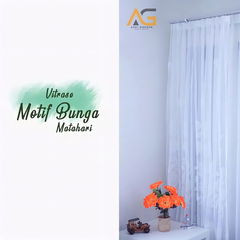 Vitrase Motif Bunga Matahari - Gorden Siang / Gorden Tipis / Gorden / Tirai