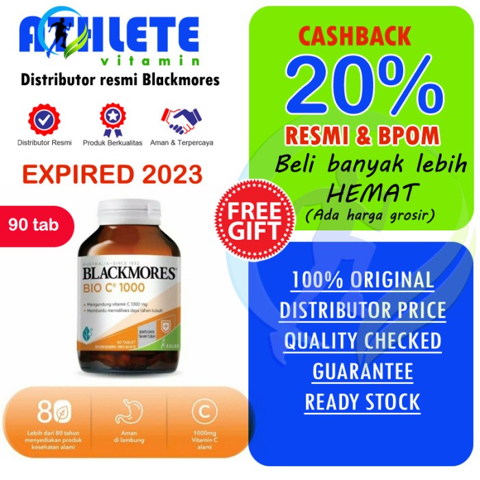 Cintramelin Blackmores Bio C 1000Mg 90 Tablets Vitamin C Vit C Imun Tubuh