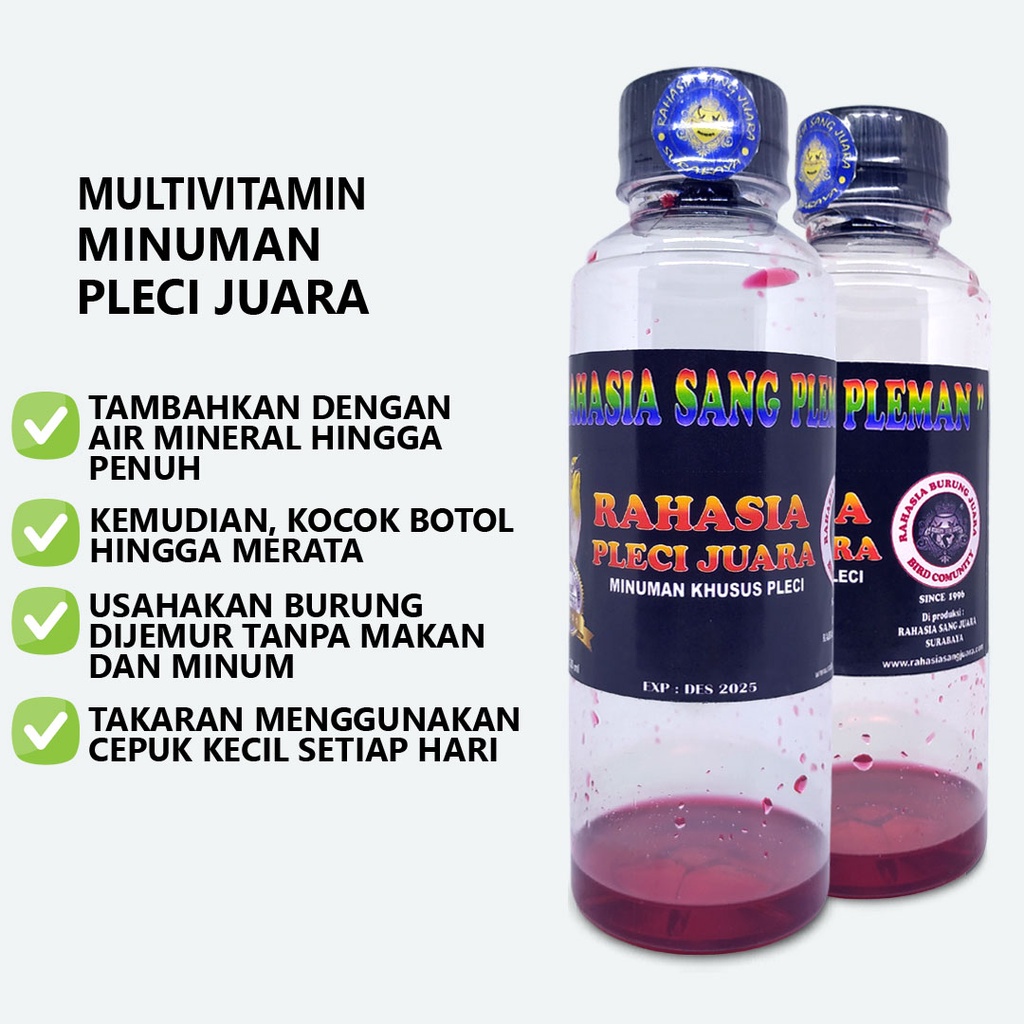 VITAMIN WATER MULTIVITAMIN MINUMAN PLECI JUARA DOPING PLECI DOSIS TINGGI BUKPAR LOMBA MAUPUN BAHAN