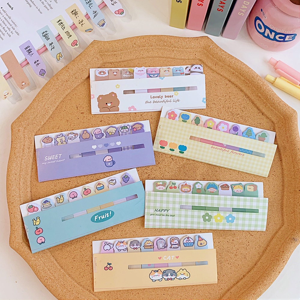 

CLEARANCE SALE Sticky notes bentuk kartun lucu memo post pencil Catatan tempel lucu / pembatas dan penanda buku lucu