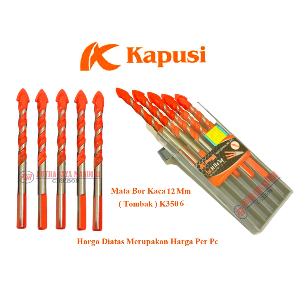 Kapusi K3506 Mata Bor Kaca Tombak 12 Mm / Mata Bor Tombak Keramik Granit Porselin Kaca Segitiga Serbaguna 12 Mm