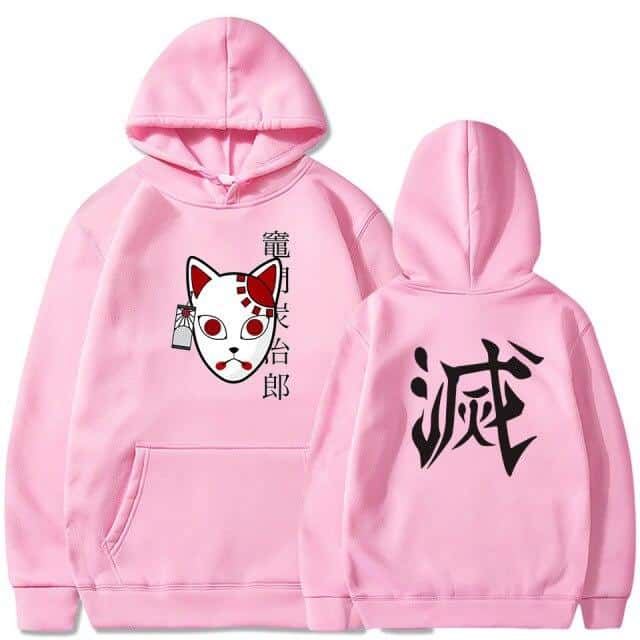 Sweater Anime DEMON SLAYER Oblong / Hoodie TANJIRO MASK Jumper Pria Wanita Size S M L XL XXL XXXL