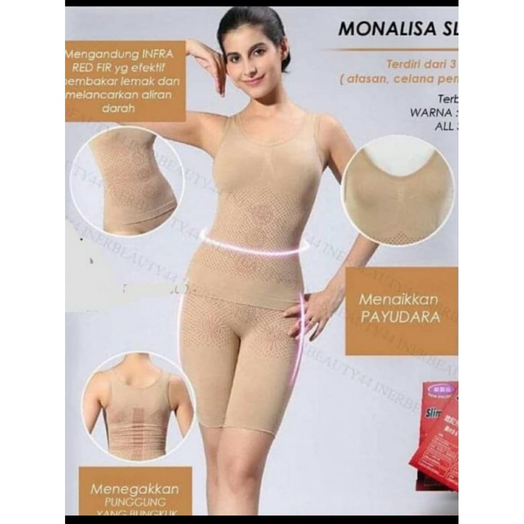 MONALISA SLIMMING SUIT WITH INFRARED BAJU KORSET PELANGSING ORIGINAL 3 IN 1