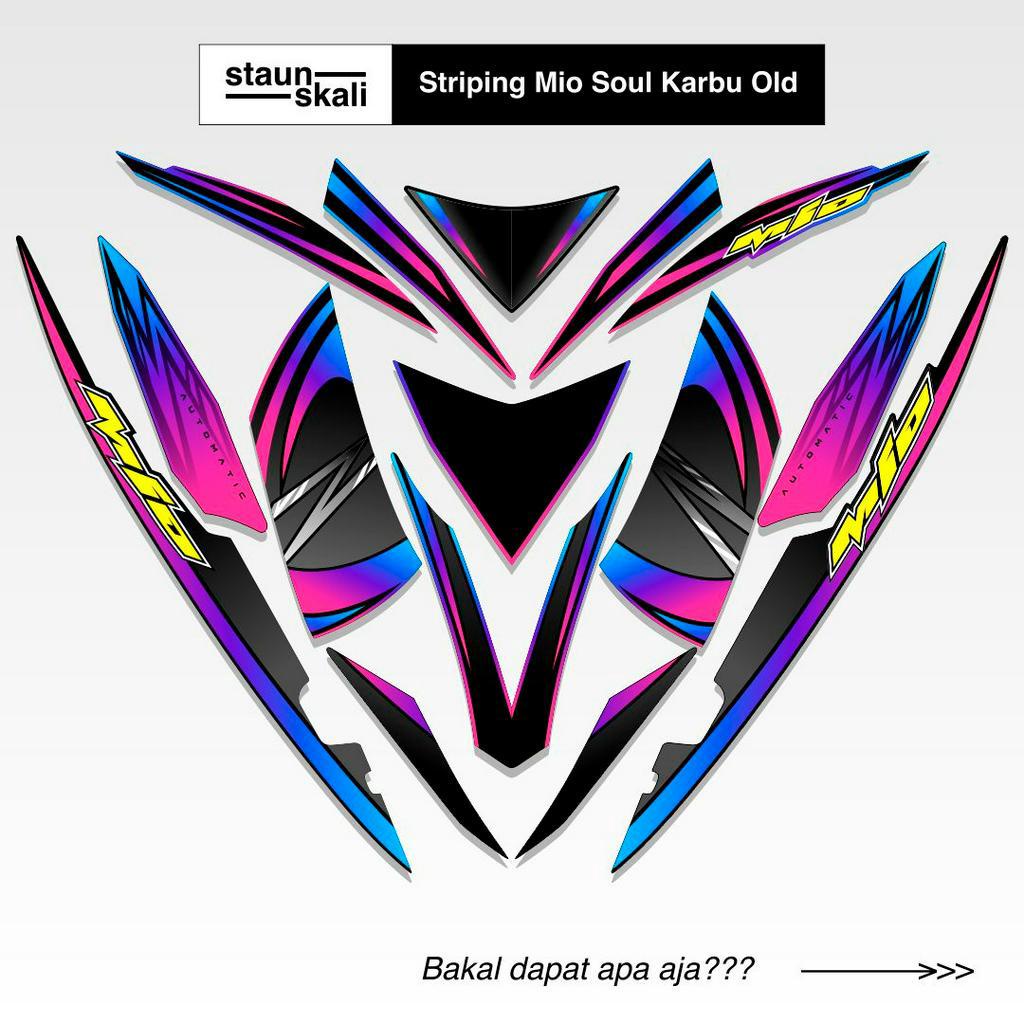 Striping Mio Soul Karbu Variasi (11) Api Custom Original Full Body 2007 2008 2009 2010 2011 2012 Lam