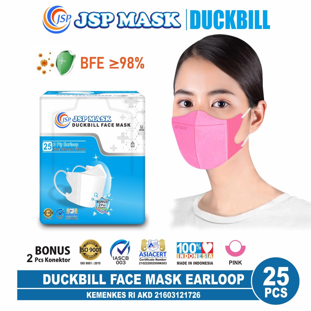 (BISA COD) Masker Duckbill JSP Sudah kemenkes / Masker Duckbill / Masker JSP SATUAN SM11 / JSP MASK