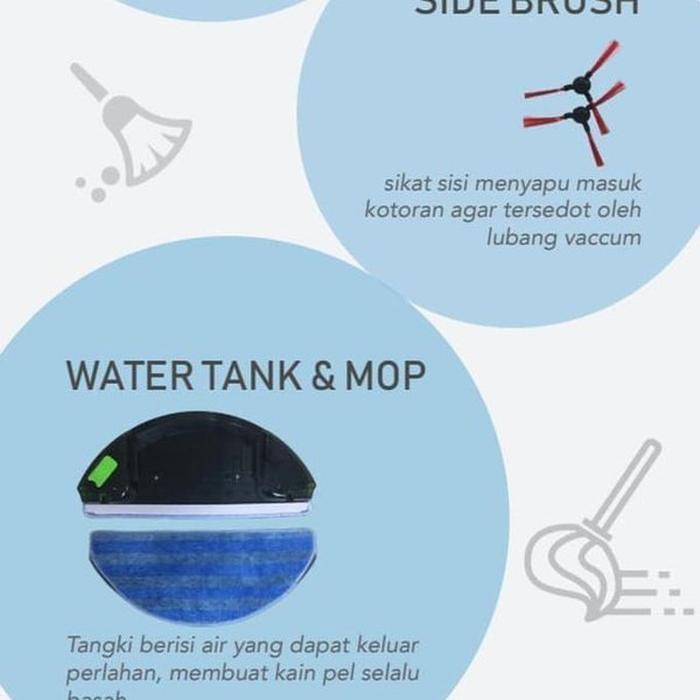 SPECIAL Kurumi robot KV03 sapu pel water tank & mop hepa filter ond