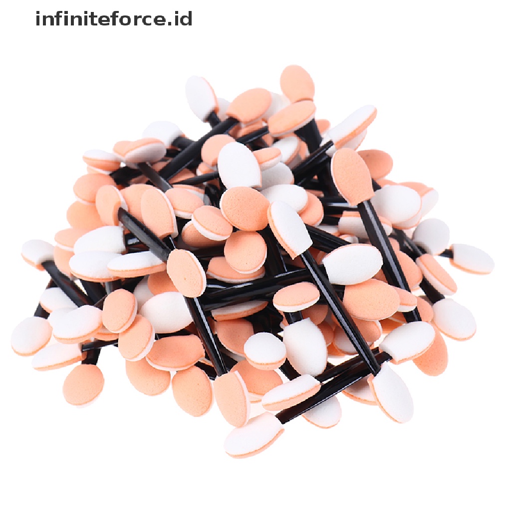 (Infiniteforce.Id) 100pcs / Set Brush Makeup Sekali Pakai Untuk Eyeshadow