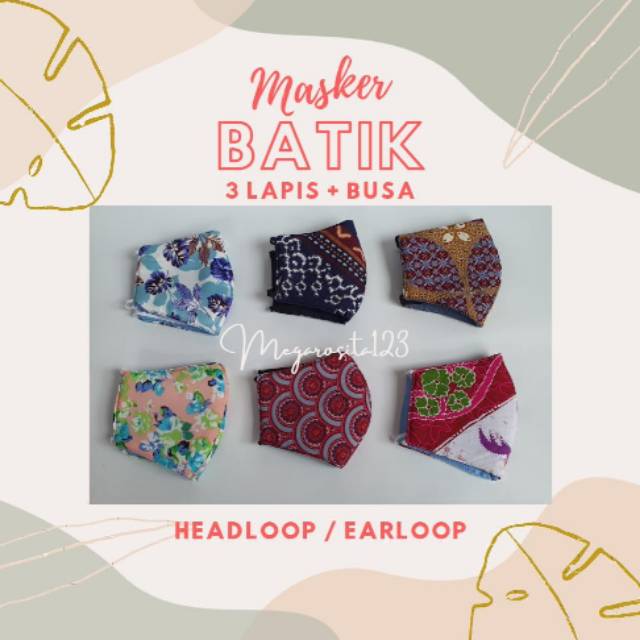 Masker Batik 3 Lapis + Busa