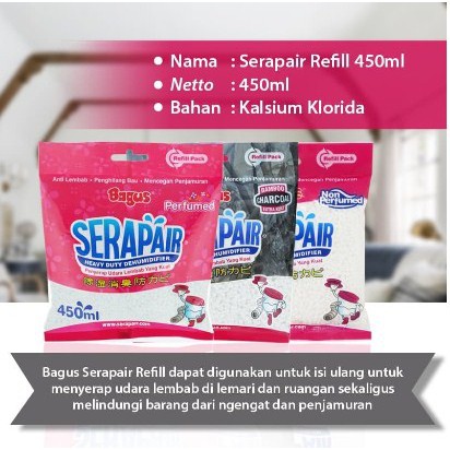 BAGUS Refill Serap Air 450ml Charcoal Hitam W-20407