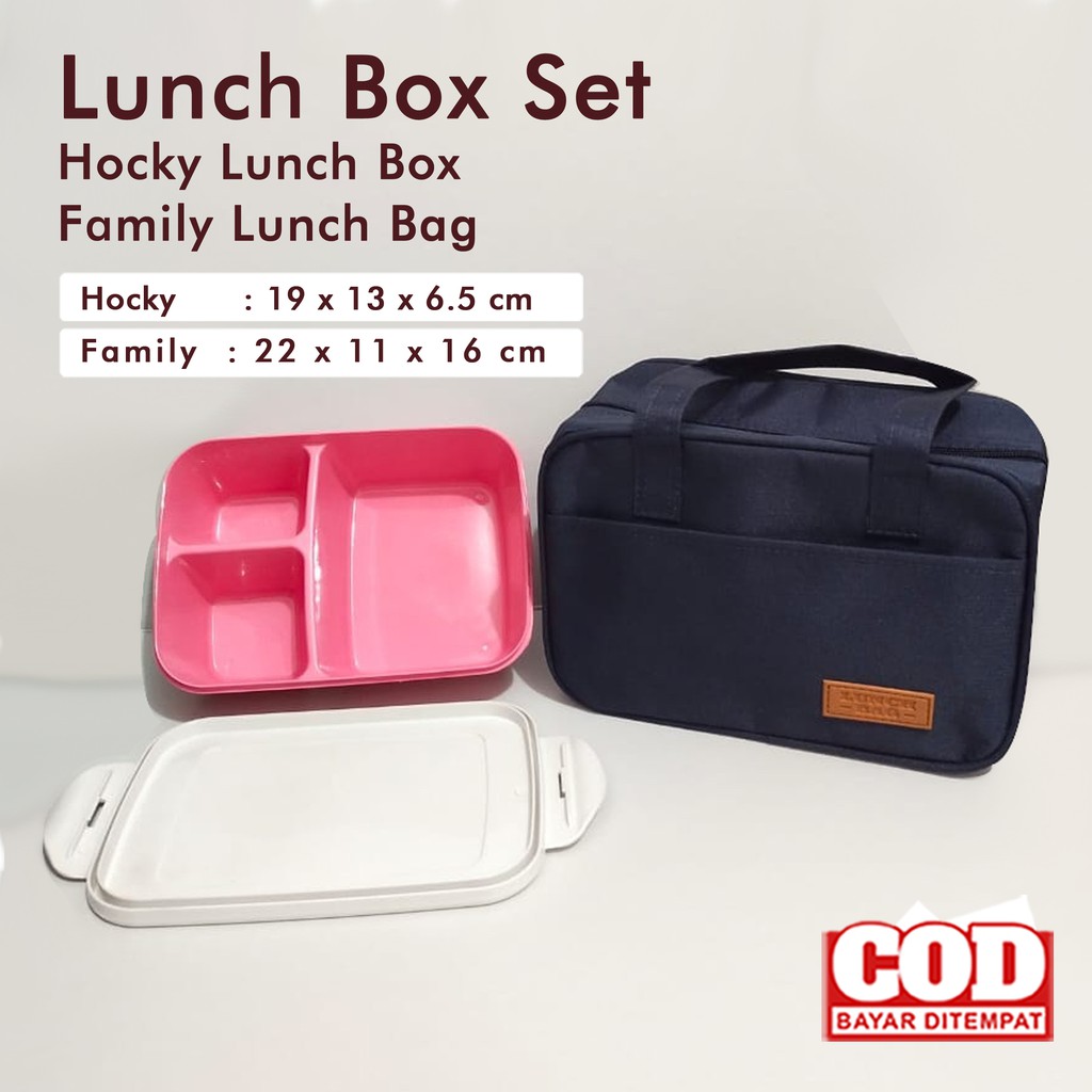 Set kotak makan dan tas bekal NUAI Hocky lunch box anak tas bekal waterproof kotak bekal anak lucu