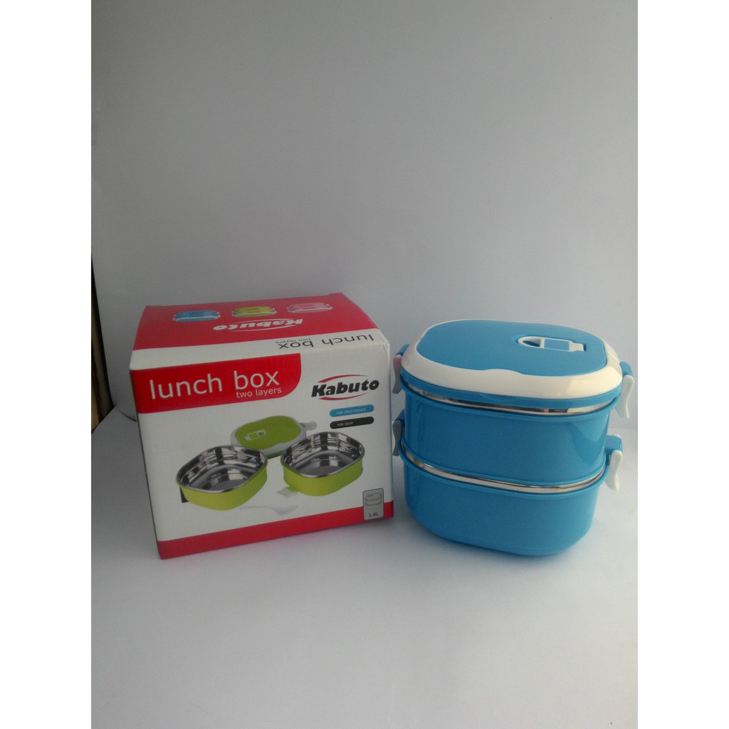 Rantang Kabuto Stainless Persegi Luch Box 2Layer BL4218-2