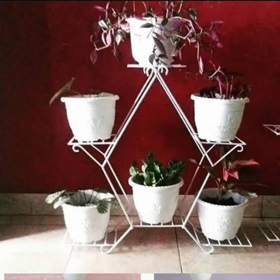 RAK BUNGA BESI MINIMALIS 6 POT Best Seller