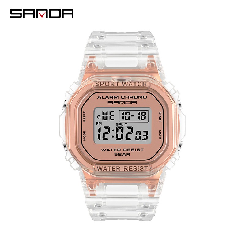 SANDA 2009 Jam Tangan Wanita Pria Digital Tali Rubber Chronograph Anti Air WATCHKITE WKOS