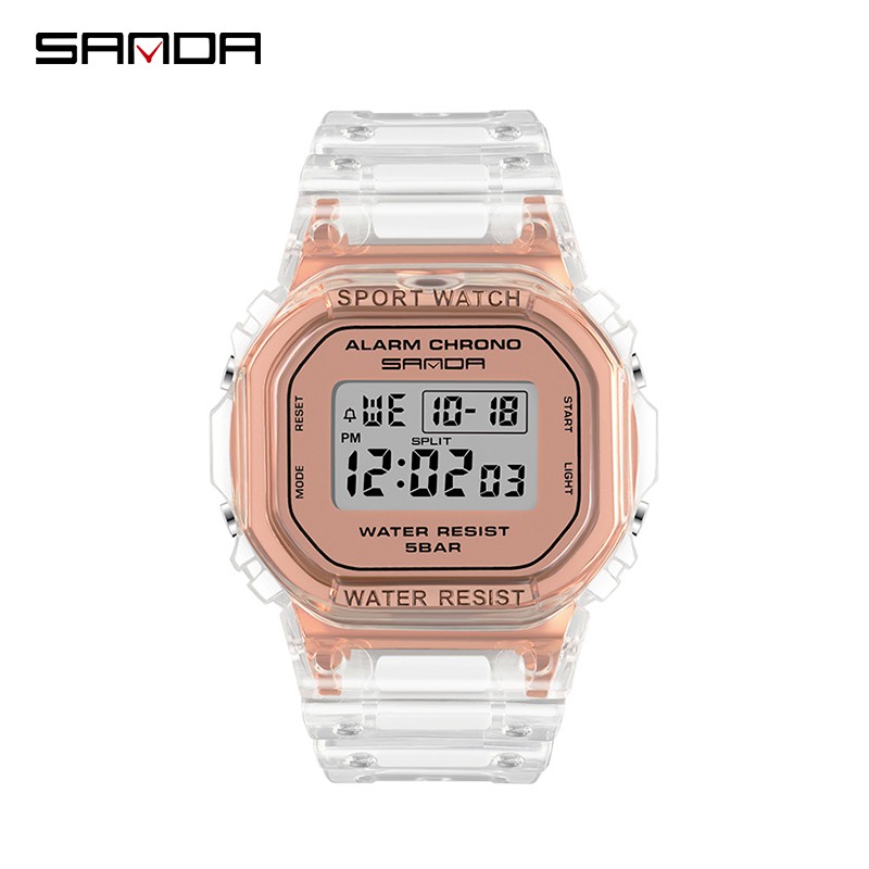 SANDA 2009 Jam Tangan Wanita Pria Digital Tali Rubber Chronograph Anti Air WATCHKITE WKOS