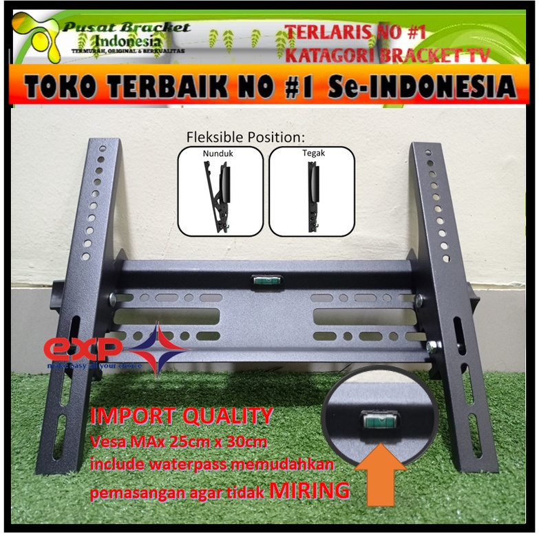 Bracket TV TOSHIBA 21&quot; s/d 40&quot; waterpass GARANSI 100% COCOK!!! IMPORT QUALITY