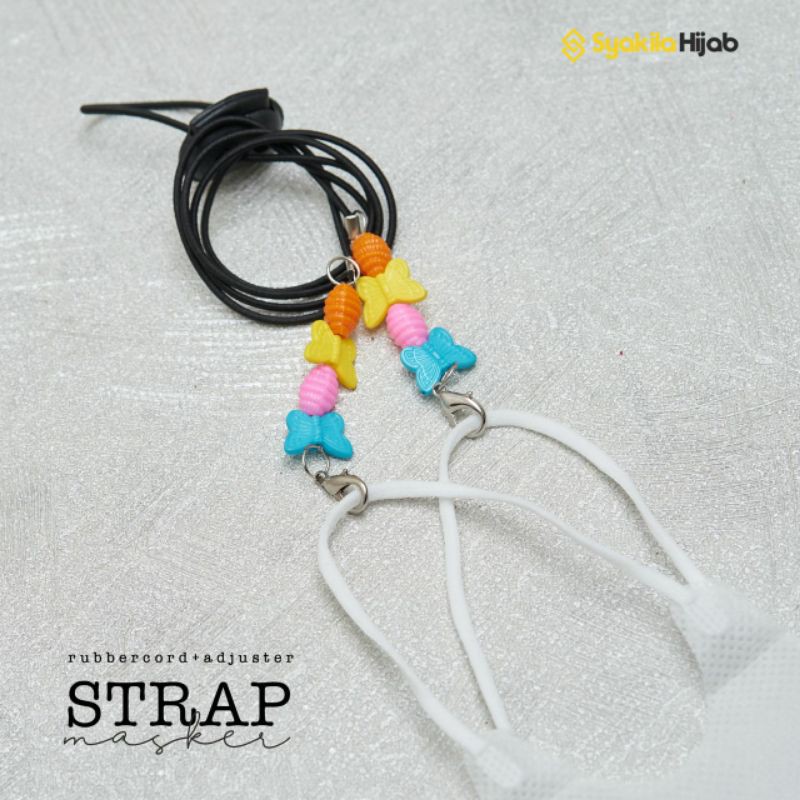 rubbercord &adjuster strapmask konektor dan kalung masker lucu