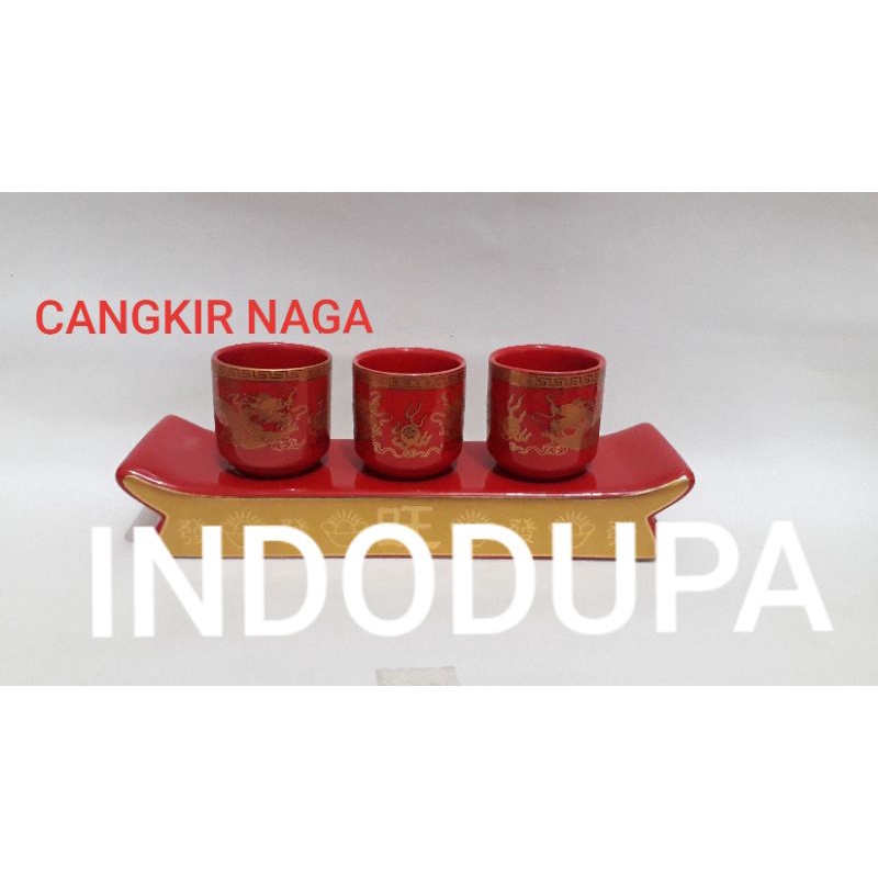 CANGKIR NAGA KERAMIK ISI 3