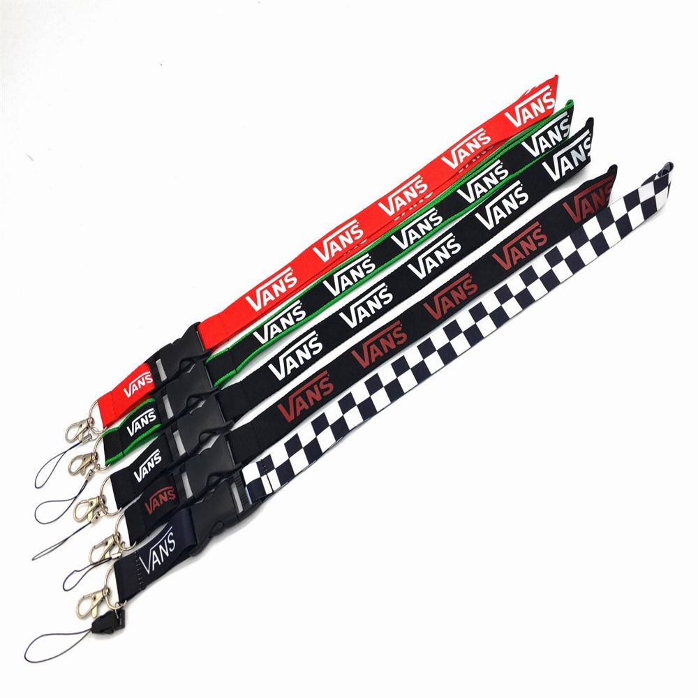 QUINTON 2 in 1 Fashon Brand Lanyard Anti-lost Phone Hang Rope Vans Pattern for keys Whistle Key Ring Holder Phone Lanyard Strap Durable Name Tag Holder Phone Badge Neck Straps
