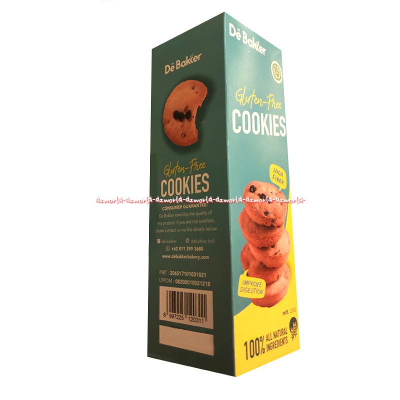 De Baker Gluten Free Cookies High Fiber 220gr Kokies Snack Cemilan